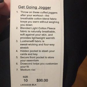 Get going jogger Lulu lemon
